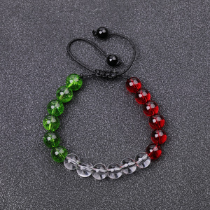 Bracelet ajustable tendance à perles, pierre d'agate verte, jaune et noire, bijou décontracté unisexe, cadeau - Product Image 3