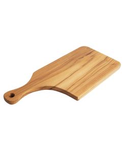 Planche à découper rectangulaire en teck rustique moderne avec poignée droite pour légumes - Product Image 1