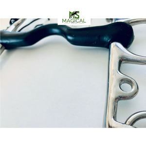 Mors à cheval sur mesure de haute qualité, mors Pelham en caoutchouc, mors en acier inoxydable, toutes tailles disponibles en stock - Product Image 5