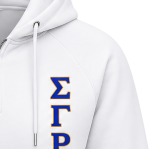 Sigma Gamma Rho <b>Women's</b> University Half <b>Zip</b> Up <b>Hoodie</b> <b>White</b> Custom Sorority Graphic Pullover Casual Collegiate Streetwear - Product Image 3