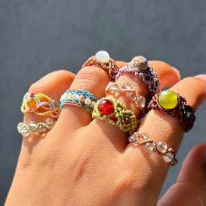 Anillos de Macramé con Piedras Preciosas Coloridas al por Mayor |   Anillos de Dedo Tejidos a Mano con Certificación IGI, Estilo Náutico |   Mangalmay Corporation - Product Image 3