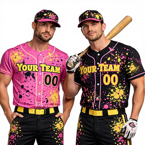 Customized Logo Unisex <b>Baseball</b> Jersey Personalized Solid Pattern Breathable 100% Polyester Name Number Plus Size OEM Supply - Product Image 1