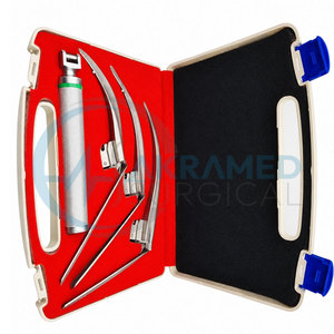 Ensemble de laryngoscopes à fibres optiques certifiés CE McCoy, lames flexibles 2 3 4 5 avec poignée, kit médical réutilisable en acier inoxydable - Product Image 5