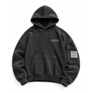เสื้อฮู้ดดี้ผู้ชาย OEM สีกรมท่า ฮู้ดดี้คลาสสิก แขนเสื้อแบบริบถัก โรงงานขายส่งเสื้อผ้า - Product Image 6