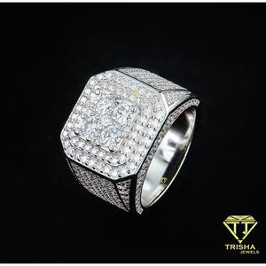 Bague de luxe en argent sterling 925 de qualité supérieure avec diamant de laboratoire taille coussin, style Iced Out, bijoux hip-hop pour hommes, fournisseur en gros - Product Image 5
