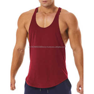 Débardeurs de sport décontractés pour hommes, haute qualité, 100% coton, séchage rapide, col rond, respirant, vêtements de fitness, tailles et couleurs personnalisables - Product Image 1