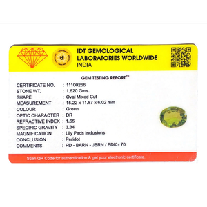Natural Oval Cut Peridot 8.1 Carat Loose Gemstone for Fine Jewelry - Product Image 4