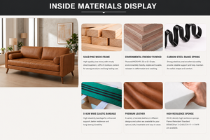 Vietnam Factory Modern Living Room <b>Sofa</b> Two Seater Leather Couch High Quality Durable Wooden Frame for Warehouse and Villa Use - Product Image 5