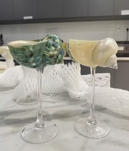 แก้วไวน์เปลือกหอยเวียดนาม ทำด้วยมือจากเปลือกหอยธรรมชาติ สำหรับดื่มไวน์ ค็อกเทล ตกแต่งโต๊ะบาร์ - Product Image 2