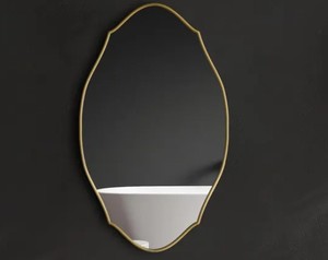 Espejo de Pared con Marco de Madera Dorado Antiguo – Decoración Boho para el Hogar - Product Image 2