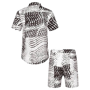 Ensemble T-shirt et short pour homme personnalisable avec logo, qualité supérieure, effet délavé, en polyester/coton respirant, grandes tailles, idéal pour l'été - Product Image 6