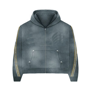 Ensemble de survêtement personnalisable deux pièces délavé à l'acide pour homme 2026 - Joggers et sweat-shirt de style urbain pour l'extérieur - Product Image 2