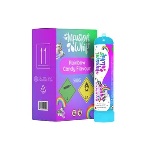 Aus gezeichnete Qualität 580g Packung Infusion peitsche Schlagsahne Rainbow Candy Flavor Zylinder/Tank für Großeinkäufer