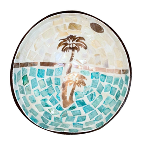 Mother of Pearl Coconut Bowls Wholesale with Palm <b>Tree</b> Inserts Coconut Bowls Set Vietnam Factory Competitive Prices OEM - Product Image 4