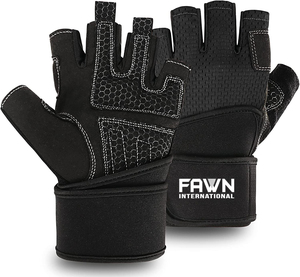 Gants de sport Fawn International pour la musculation, en silicone léger, avec fermeture à lacets, pour entraînement avec haltères/barres - Product Image 1