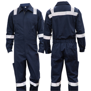 Unisex Cotton Industrial Workwear Engineering Safety Uniforms <b>Overall</b> Coveralls <b>Hi</b> <b>Viz</b> Zipper Reflective Tape Breathable Design - Product Image 3