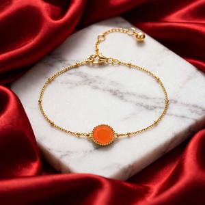 Wholesale Carnelian <b>Bracelet</b> <b>Gold</b> Plated <b>Adjustable</b> Chain Round Faceted Gemstone Dainty Minimal Jewelry Women Gift Supply - Product Image 3