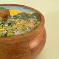 Boîte à épices Saga Masala en bois émaillé, fabriquée à la main, écologique, étanche, lavable à la main uniquement, qualité alimentaire, durable, pour cuisine