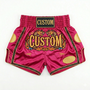 Shorts de Muay Thai en gros pour hommes et femmes, en satin polyester, avec logo personnalisé, shorts de boxe, fournisseur OEM ODM - Product Image 4
