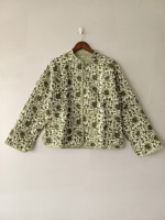 Veste bomber réversible pour femmes, imprimé floral, 100% coton