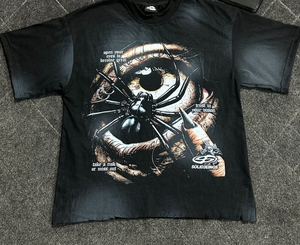 เสื้อยืดสตรีทแวร์พิมพ์ลายแบบซับลิเมชั่นสำหรับผู้ชาย แขนสั้น ทรงโอเวอร์ไซส์ ทรงบ็อกซี่ ตัดชายเสื้อแบบดิสเทรส พร้อมลายกราฟิก - Product Image 1