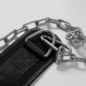 เข็มขัดนีโอพรีนคุณภาพพรีเมียมสำหรับดึงข้อแบบมีน้ำหนัก ช่วยพยุงหลังสำหรับการฝึกยกน้ำหนัก พร้อมโซ่เหล็กแข็งแรง - Product Image 6