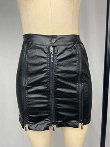 กระโปรงหนัง MIDI สำหรับผู้หญิงกระโปรงทรงดินสอผ่าข้างสะโพกด้านหน้าหรือด้านหลังกระโปรงหนังไซส์ใหญ่สำหรับฤดูใบไม้ร่วงฤดูหนาว - Product Image 4