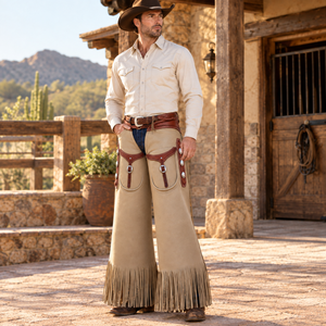 Cinturones de Cuero Estilo Western Heritage, Cuero Genuino de Primera Calidad, Cierre con Hebilla y Flecos Largos, para Montar a Caballo |   Rancho Ecuestre - Product Image 2