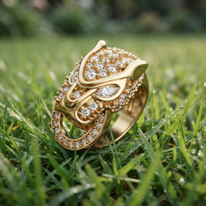 Anillos Personalizables de Oro Sólido de 10K con Diamantes Moissanite para Hombre, Diseño Único con Cabeza de Serpiente o Pantera, para Fiestas de Graduación, Regalos e Ideas de Regalos - Product Image 4