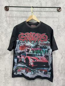 <b>Men's</b> <b>Black</b> Short Sleeve T-<b>Shirt</b> with Blue Graphic Print O-Neck Oversized <b>Fit</b> 100% Cotton Knitted graphic tshirt - Product Image 6
