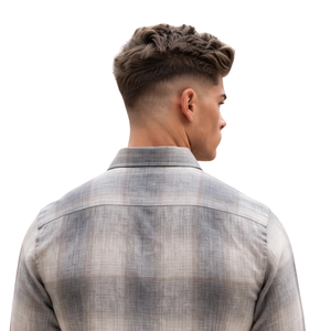 Chemise en flanelle à carreaux gris et blanc pour homme, manches longues, boutonnée, décontractée, en tissu brossé doux, style streetwear, vente en gros - Product Image 4