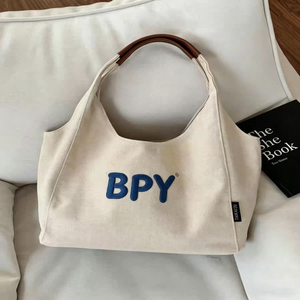 Bolsa de Hombro de Lona de Algodón con Logotipo Bordado Personalizable, Bolsa de Gran Capacidad, Versátil, para Estudiantes - Product Image 6