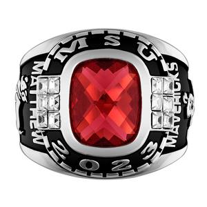 Anillo de Graduación Personalizado de Plata de Ley 925 para Hombre, con Piedra de Nacimiento, Anillo Escolar o Universitario, Regalo de Graduación Personalizado para Estudiantes - Product Image 2