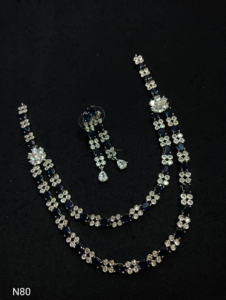 Classic American Diamond Bridal Jewelry <b>Set</b> Two-Piece <b>Necklace</b> <b>and</b> <b>Earrings</b> for Wedding Fashionable Classic Style - Product Image 2