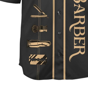 Nouvelle arrivée : T-shirt de travail pour barbier en polyester respirant et écologique, personnalisable avec logo par sublimation, lavable - Product Image 5