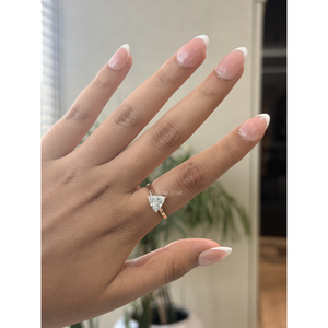 Anillo de compromiso solitario de lujo con diamante cultivado en laboratorio de 1.59 quilates VS EF, oro macizo, joyería fina, regalo de boda para ella - Product Image 1