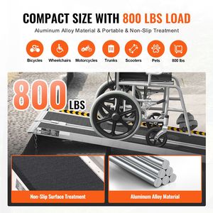 Rampa Plegable Portátil de Aluminio Antideslizante para Scooter de Movilidad, Capacidad de 800 Libras, 6 Pies, Rampa Plegable para Silla de Ruedas - Product Image 3