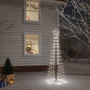 Árbol de Navidad Blanco Frío de 6 pies con 108 LED para Decoraciones Festivas - Product Image 1
