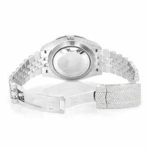 Luxury Fully Iced Out Moissanite <b>Watch</b> Royal <b>Blue</b> Dial Quartz Movement Diamond <b>Watch</b> 40mm Glass Stainless Steel - Product Image 5