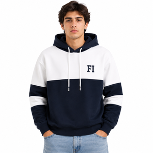 Sweat-shirts à capuche personnalisés bicolores en molleton épais de coton – Vêtements streetwear confortables – Fabricant – Commandes en gros - Product Image 1