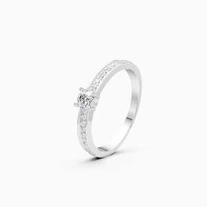 Bague minimaliste en diamant cultivé en laboratoire éthique 0,29 ct en or jaune, blanc et rose 9 carats - Product Image 3