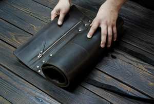 Sac de transport pour couteau de chef professionnel en cuir véritable robuste, léger et portable, pochette de rangement multi-outils pour voyage, 8-11 - Product Image 6