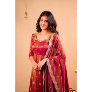 Vestido de Fiesta de Diseñador, Estilo Anarkali, con Pantalón y Dupatta, Elegante Vestido de Novia - Product Image 6