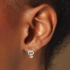 Luxury Moissanite Skull <b>Stud</b> <b>Earrings</b> Iced Out Hip Hop 925 <b>Silver</b> Rhodium Plated Fine Jewelry Statement Gift for Women Men - Product Image 2
