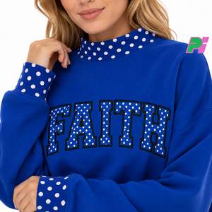 Sudadera de Alta Calidad con Cuello Alto y Estampado de Lunares, con Bordado Personalizado, Hombros Caídos y Estilo Oversize - Product Image 6