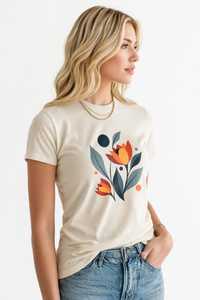 เสื้อยืดผู้หญิงฤดูร้อน สีกรมท่า ผ้าฝ้ายนุ่ม สวมใส่สบาย ทรงเข้ารูป คอกลม แขนสั้น ระบายอากาศได้ดี คุณภาพสูง สามารถสกรีนโลโก้ได้ - Product Image 3