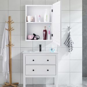 Armadietto da Bagno a Specchio con Porta Singola e Ripiano Regolabile - Product Image 3