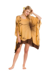 Tropical Floral Print Rayon <strong>Kaftan</strong> Woven Dress Women Beachwear Loose Fit <strong>Summer</strong> Cover up - Product Image 5