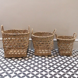 ตะกร้าหวายสานแบบเปิด ตะกร้าเก็บของทำมือ ขายส่ง เป็นมิตรกับสิ่งแวดล้อม ผลิตในเวียดนาม - Product Image 3