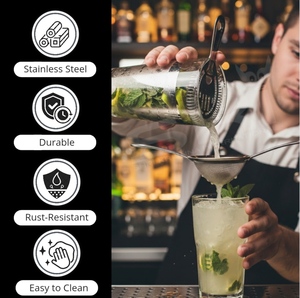 Coladores de Cócteles de Acero Inoxidable de 2 Puntas con Logotipo Personalizado, Utensilios de Bar Profesionales para Preparación de Bebidas - Product Image 2